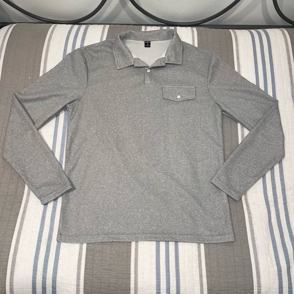 SHEIN Men's Heather Gray Polo Shirt